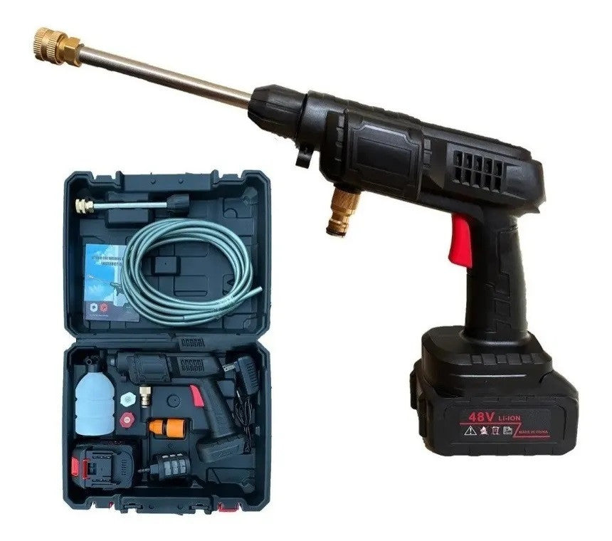 HydroJet Pro 48V – Hidrolavadora Inalámbrica Potente con 2 Baterías | Limpia tu Auto y Hogar en Minutos