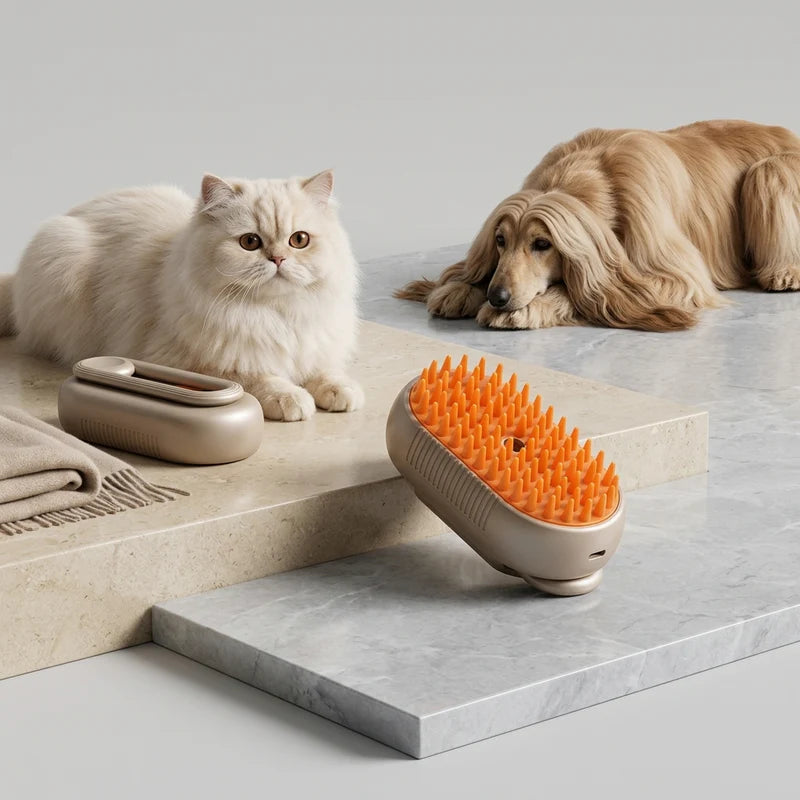 PetSteam Pro™ – Cepillo Premium 3 en 1 para Mascotas con Vapor