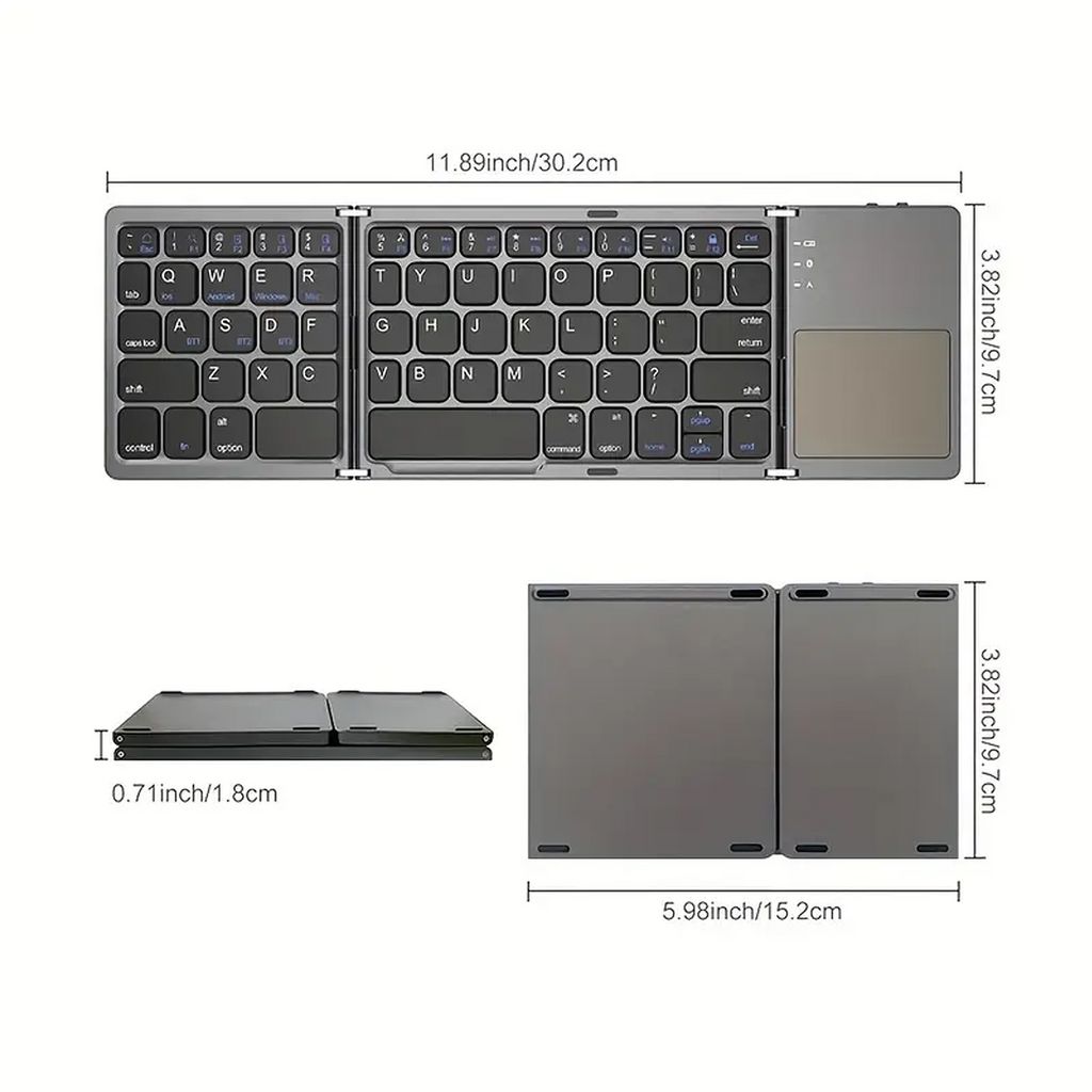 Teclado Portatil Plegable Ultrafino Black