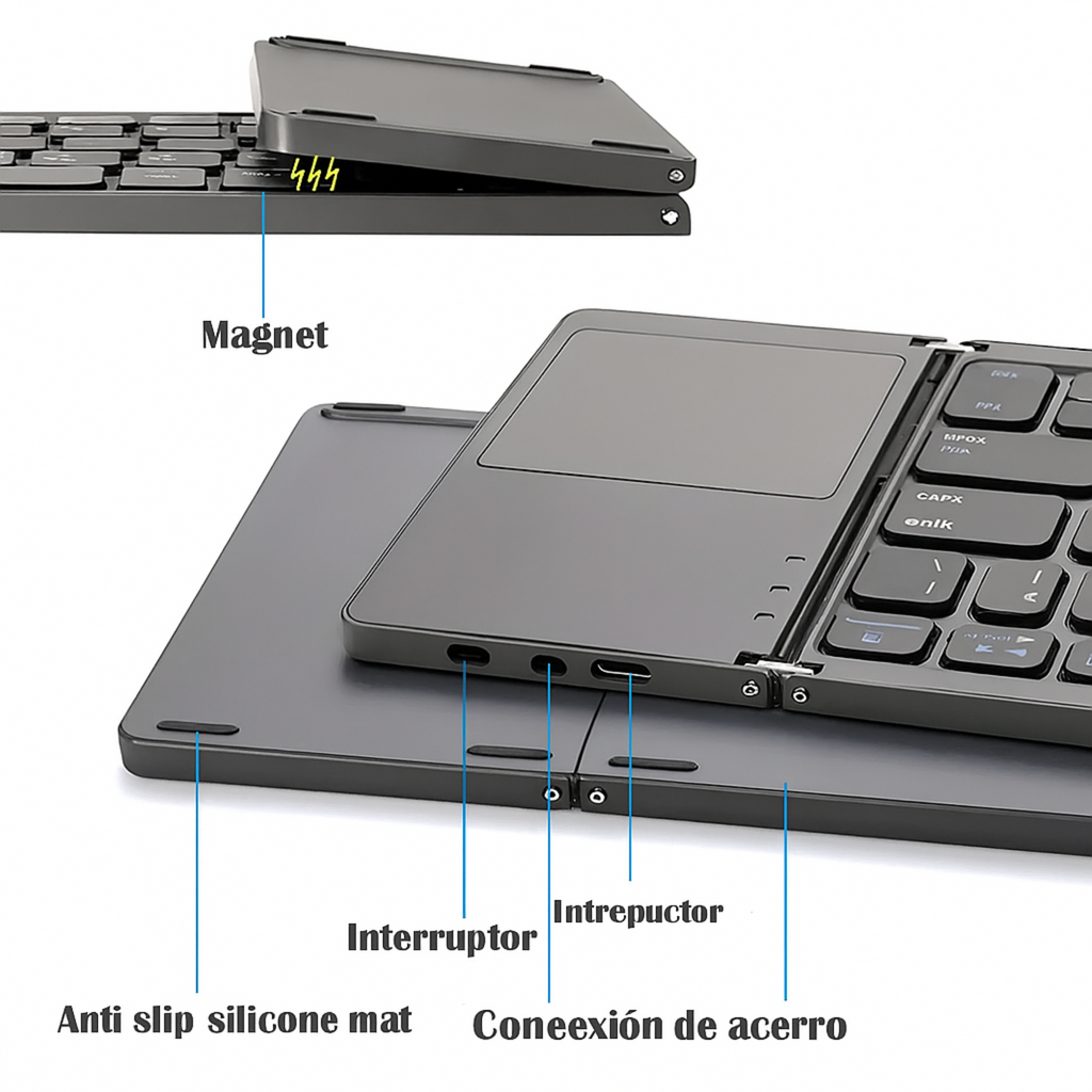Teclado Portatil Plegable Ultrafino Black
