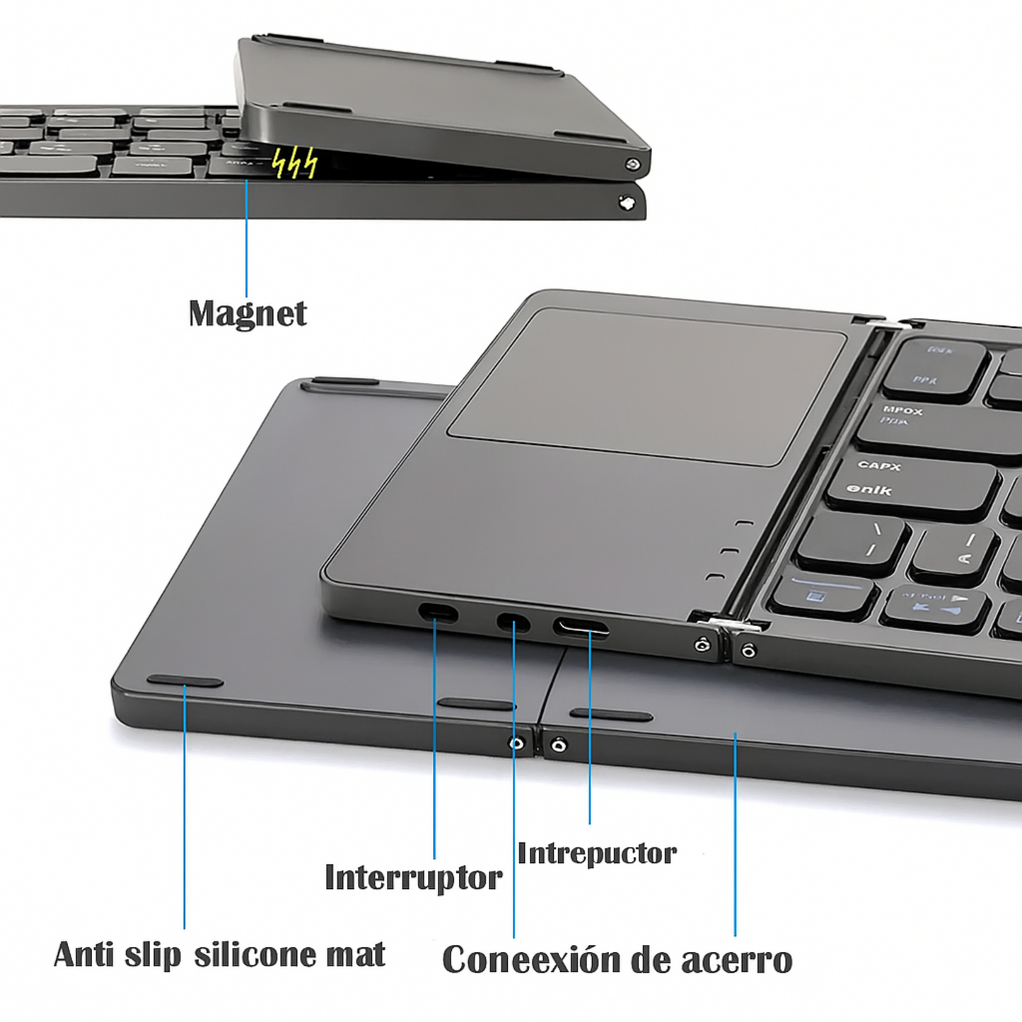 Teclado Portatil Plegable Ultrafino Black