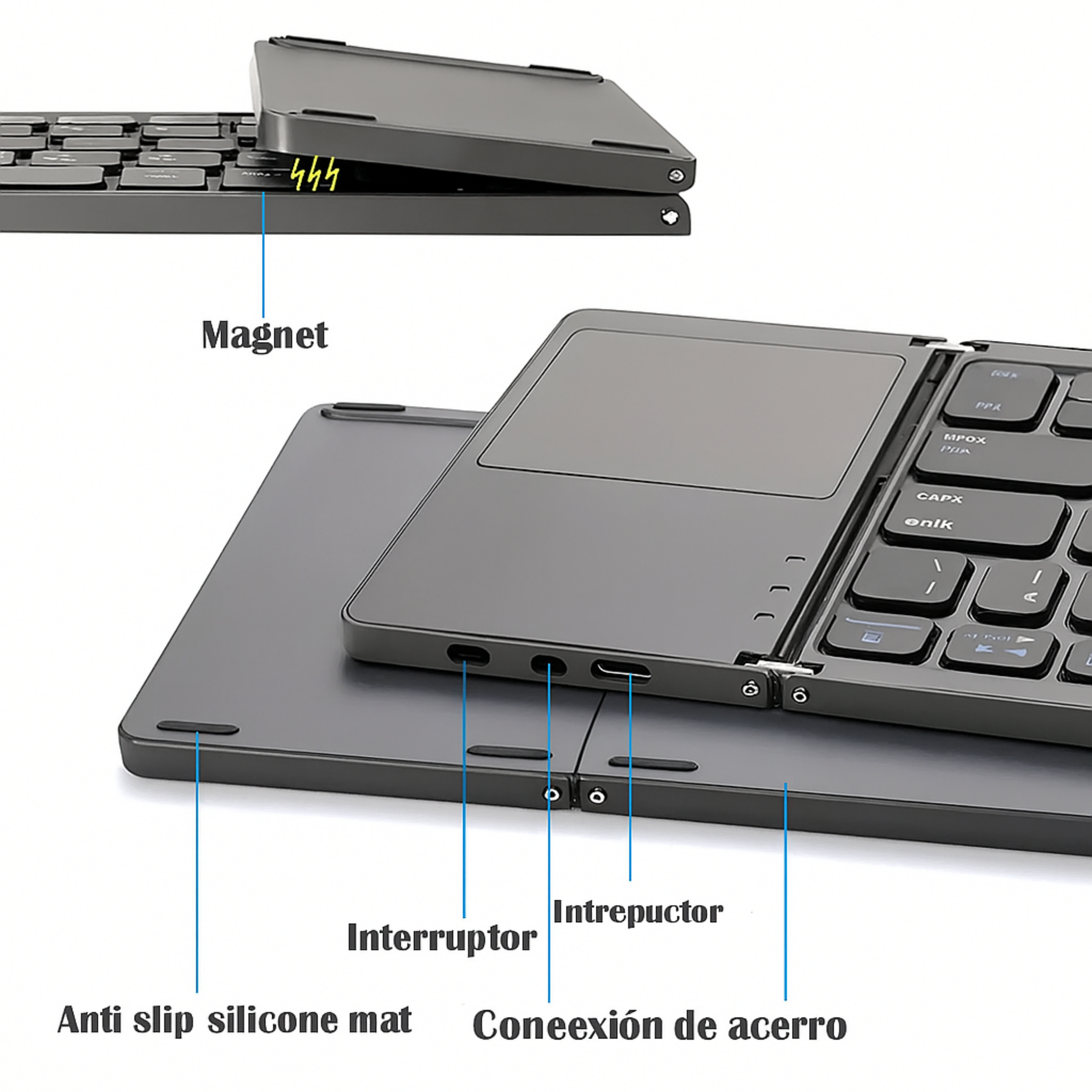 Teclado Portatil Plegable Ultrafino Black